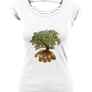 Dames Back Cut T-Shirt Goudboomhand